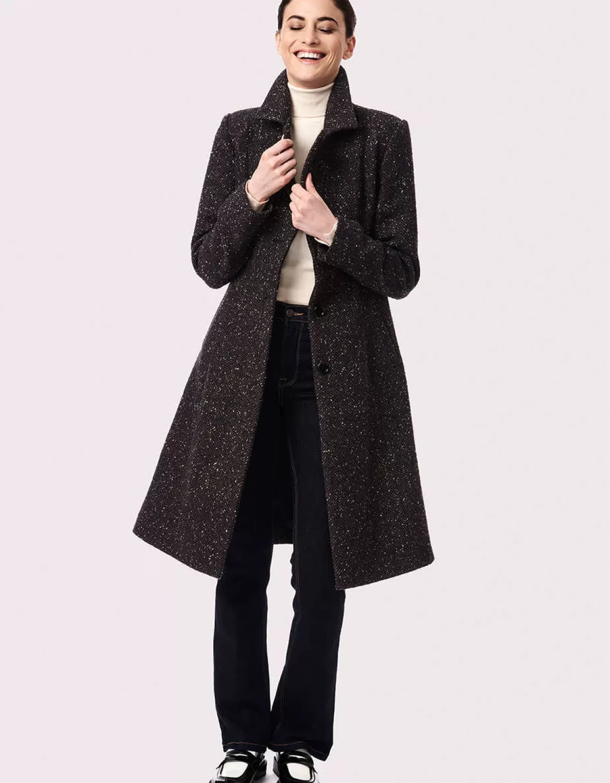 Women Bernardo Fashions Wool>Barcelona Belted Coat