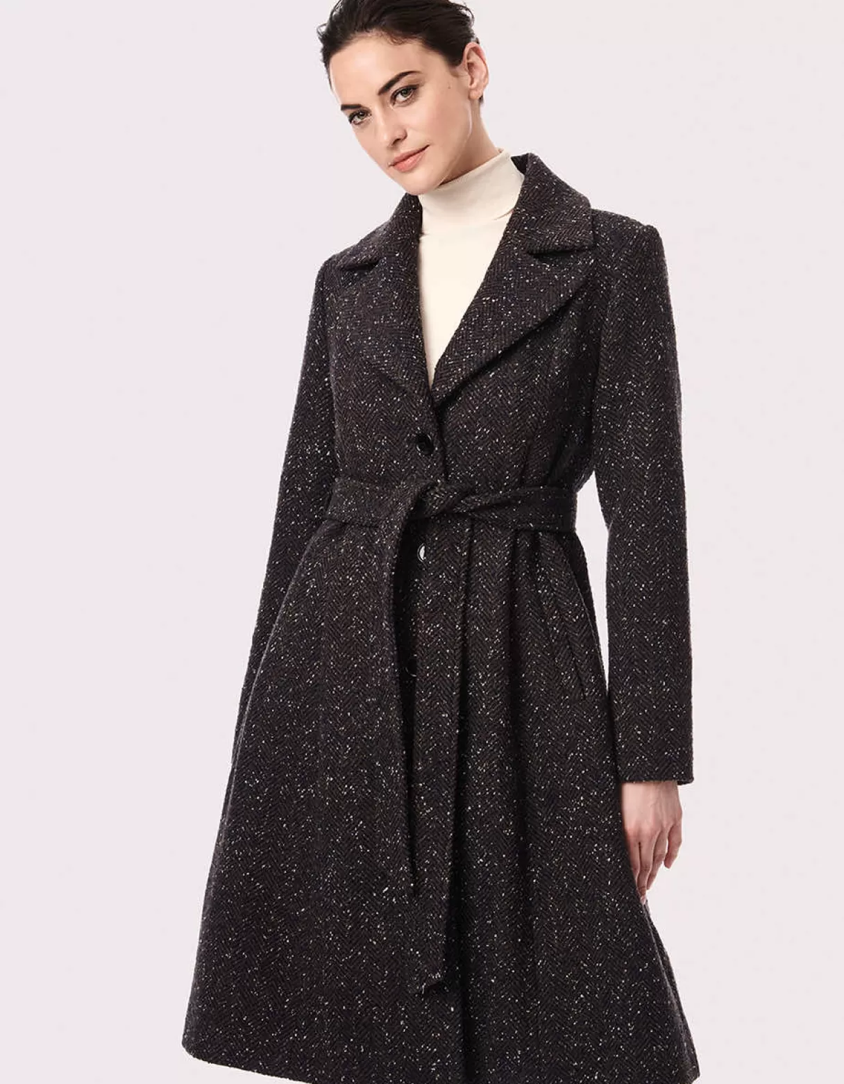 Women Bernardo Fashions Wool>Barcelona Belted Coat