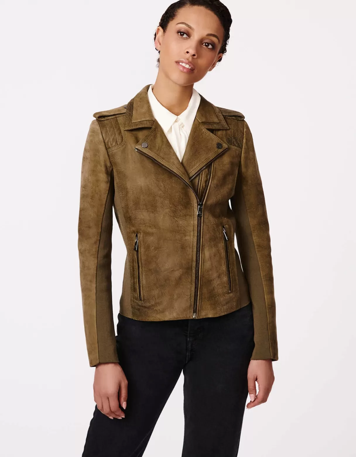 Women Bernardo Fashions Leather>City Edge Moto Leather Jacket