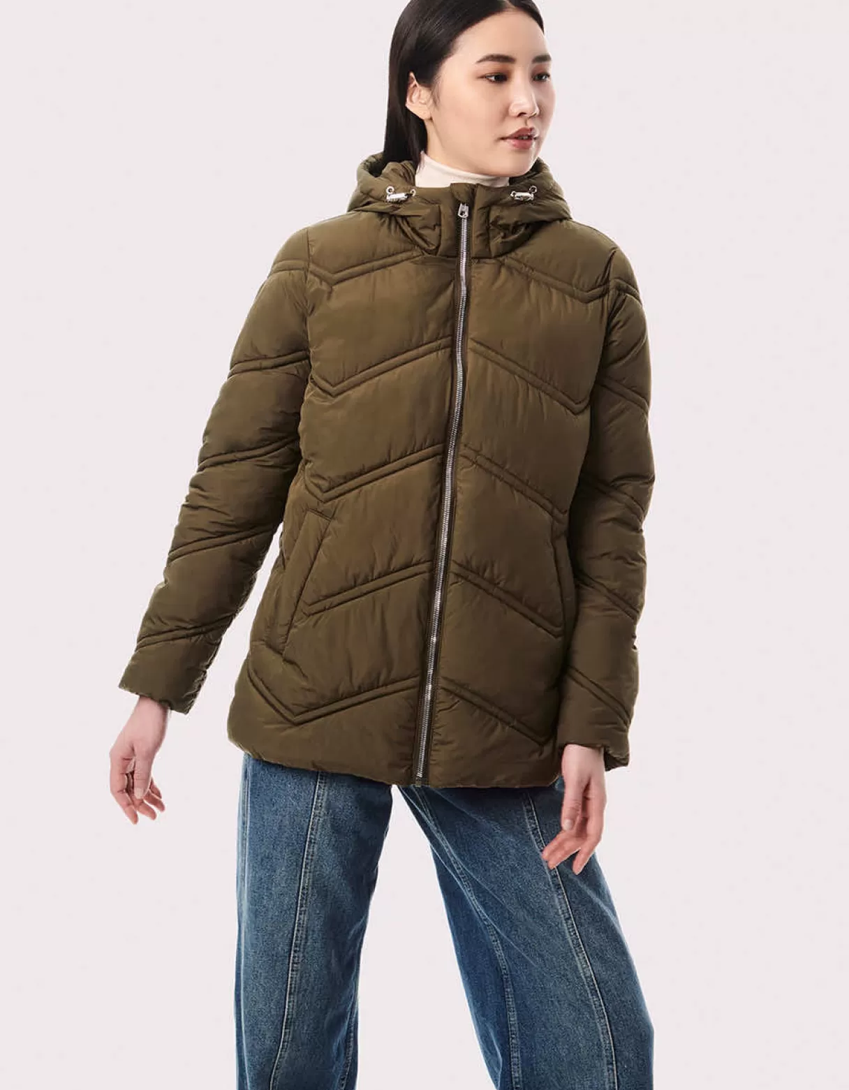 Women Bernardo Fashions Jackets>Classic Chevron Puffer Jacket