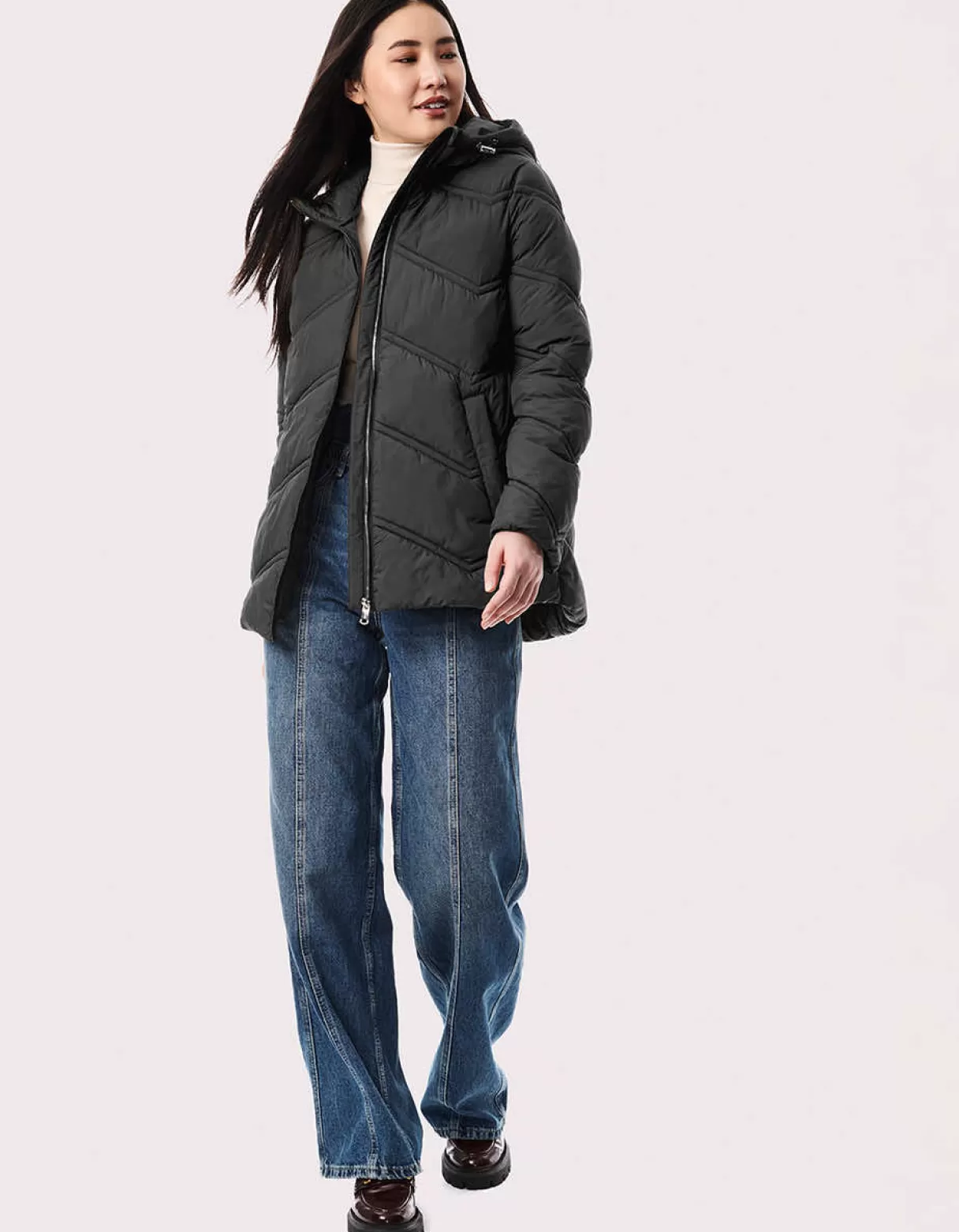 Women Bernardo Fashions Jackets>Classic Chevron Puffer Jacket