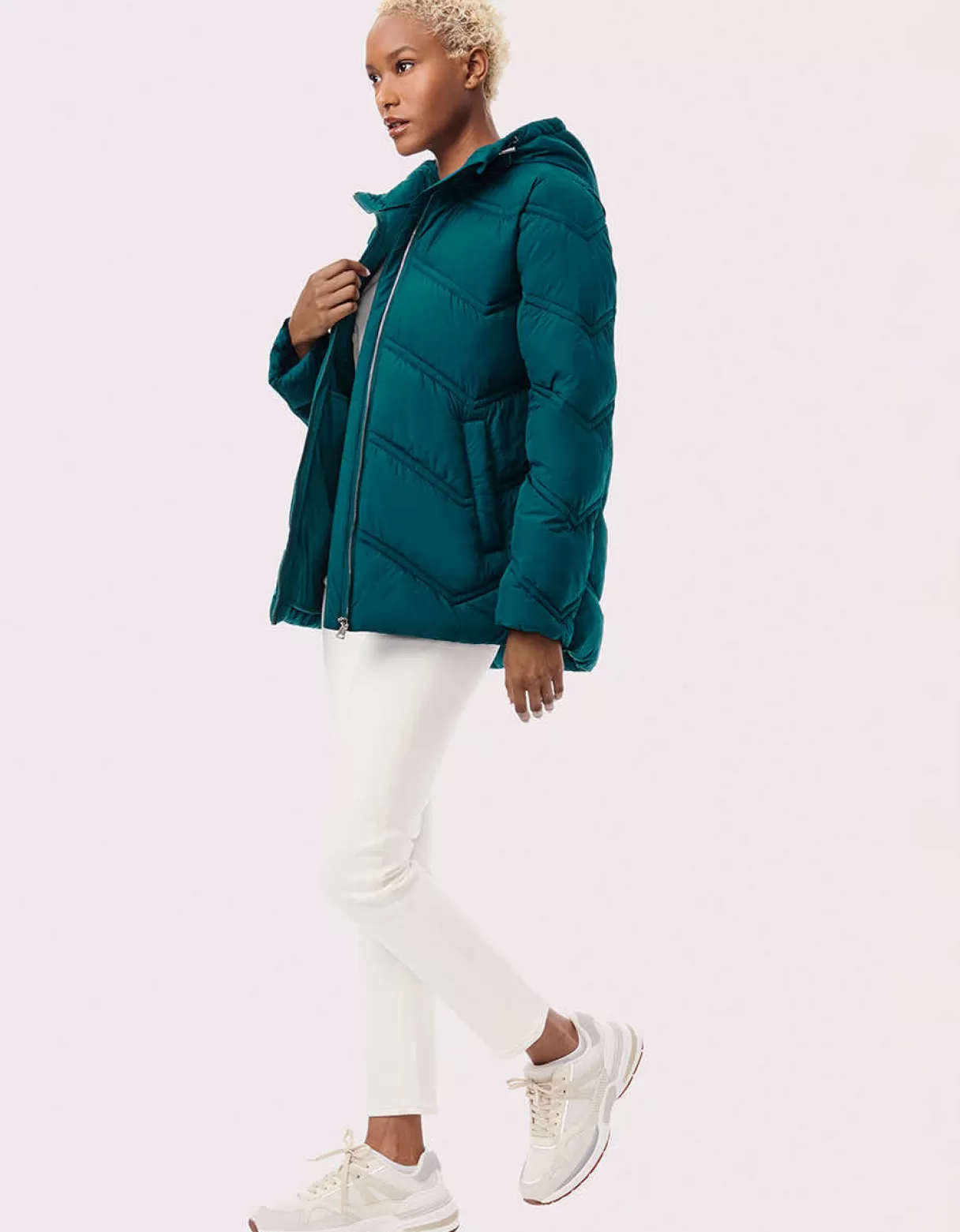 Women Bernardo Fashions Jackets>Classic Chevron Puffer Jacket