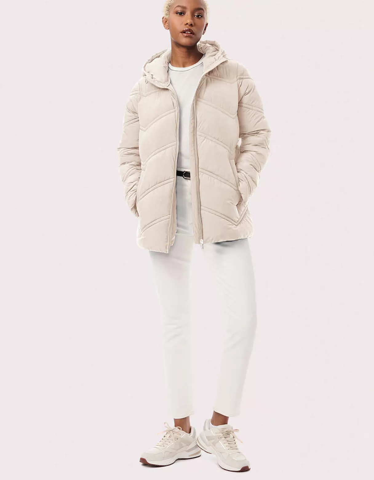 Women Bernardo Fashions Jackets>Classic Chevron Puffer Jacket