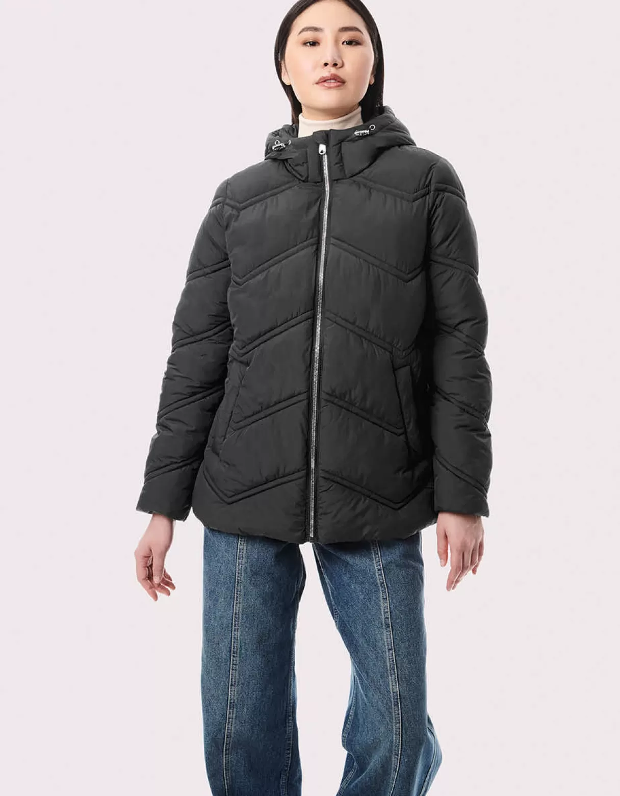 Women Bernardo Fashions Jackets>Classic Chevron Puffer Jacket