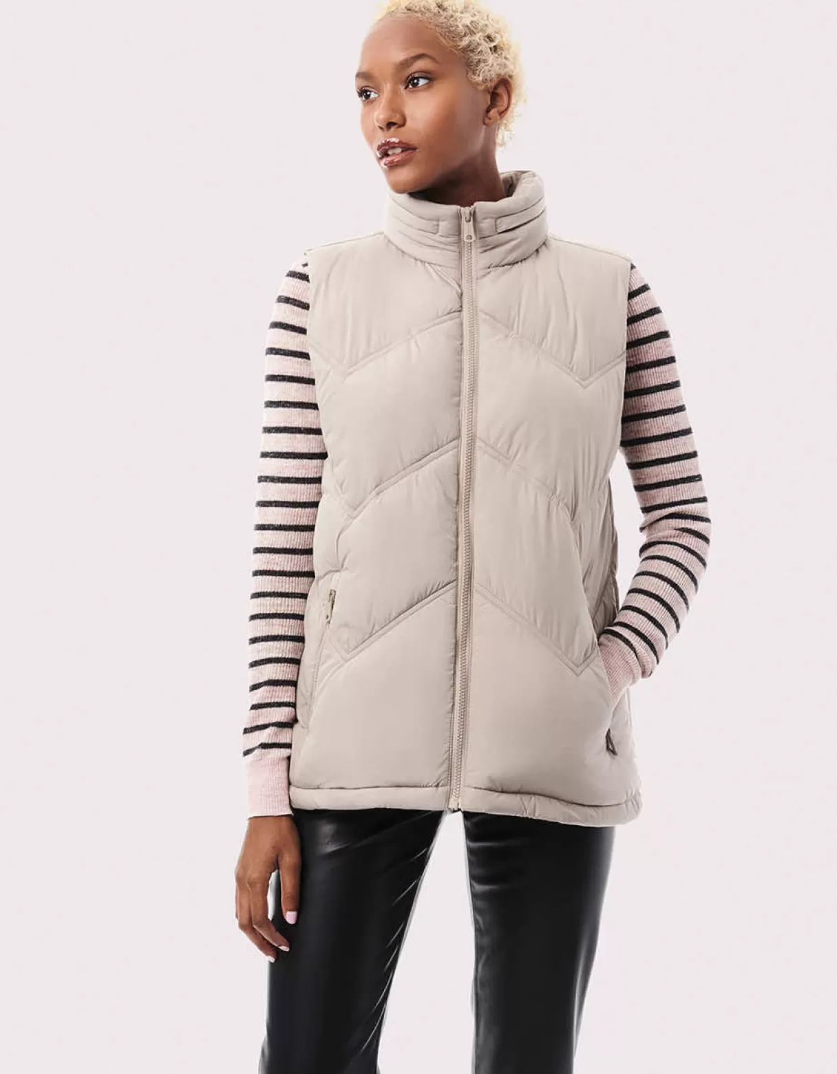 Women Bernardo Fashions Vests>Easy Chevron Puffer Vest