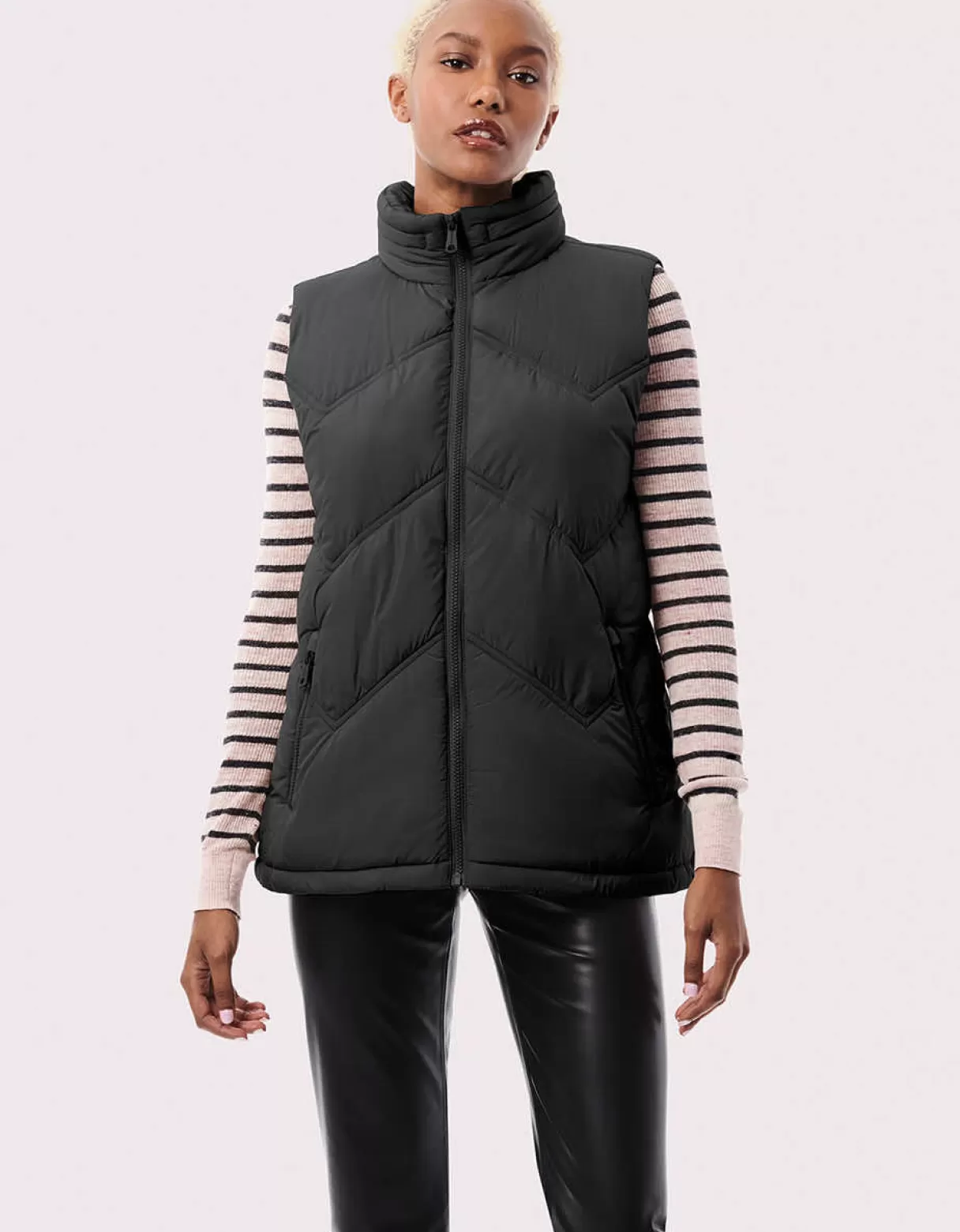 Women Bernardo Fashions Vests>Easy Chevron Puffer Vest