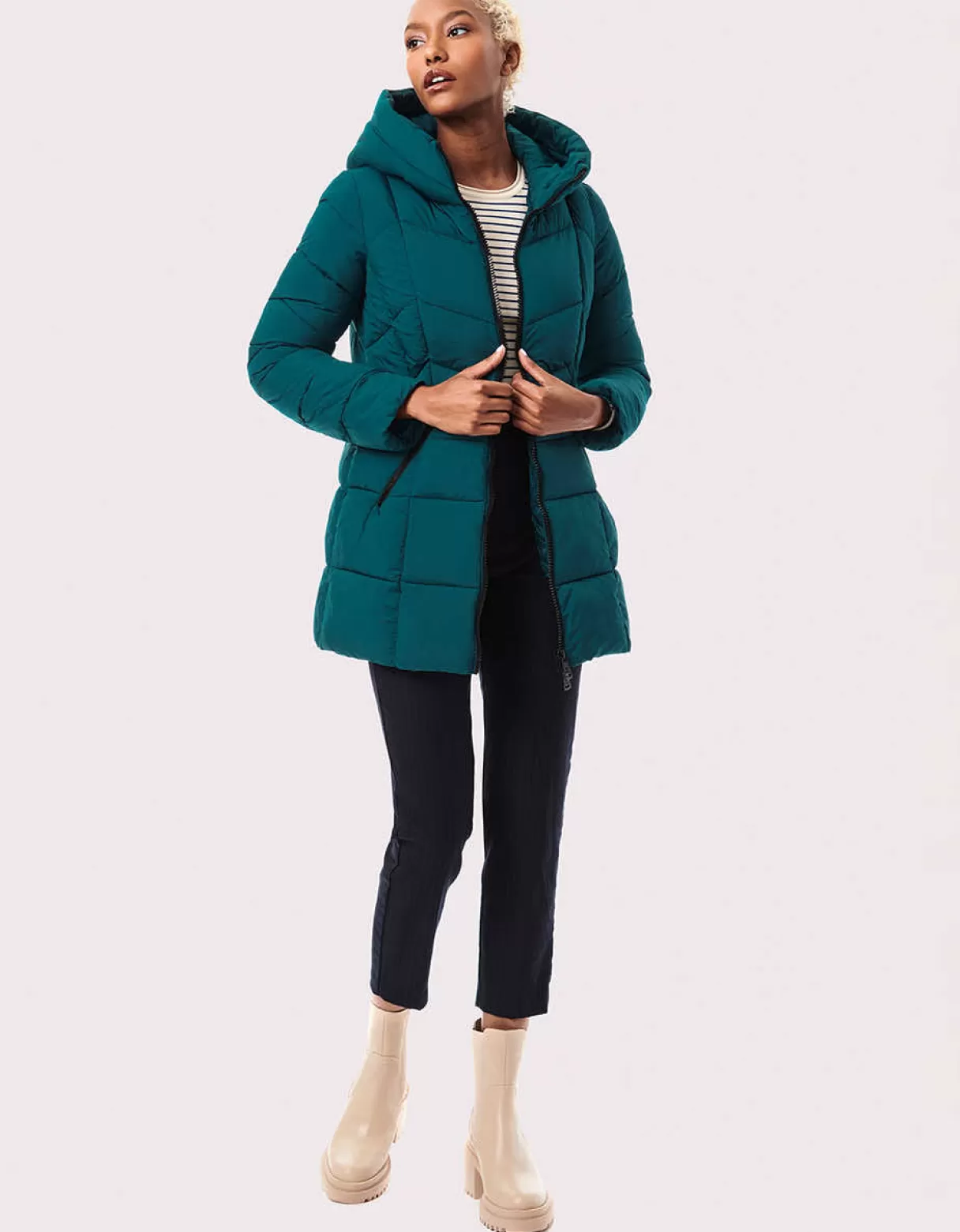 Women Bernardo Fashions Jackets>Fab Funnel Quilted Puffer Jacket