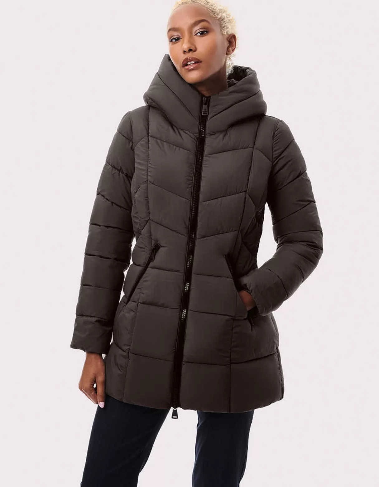 Women Bernardo Fashions Jackets>Fab Funnel Quilted Puffer Jacket