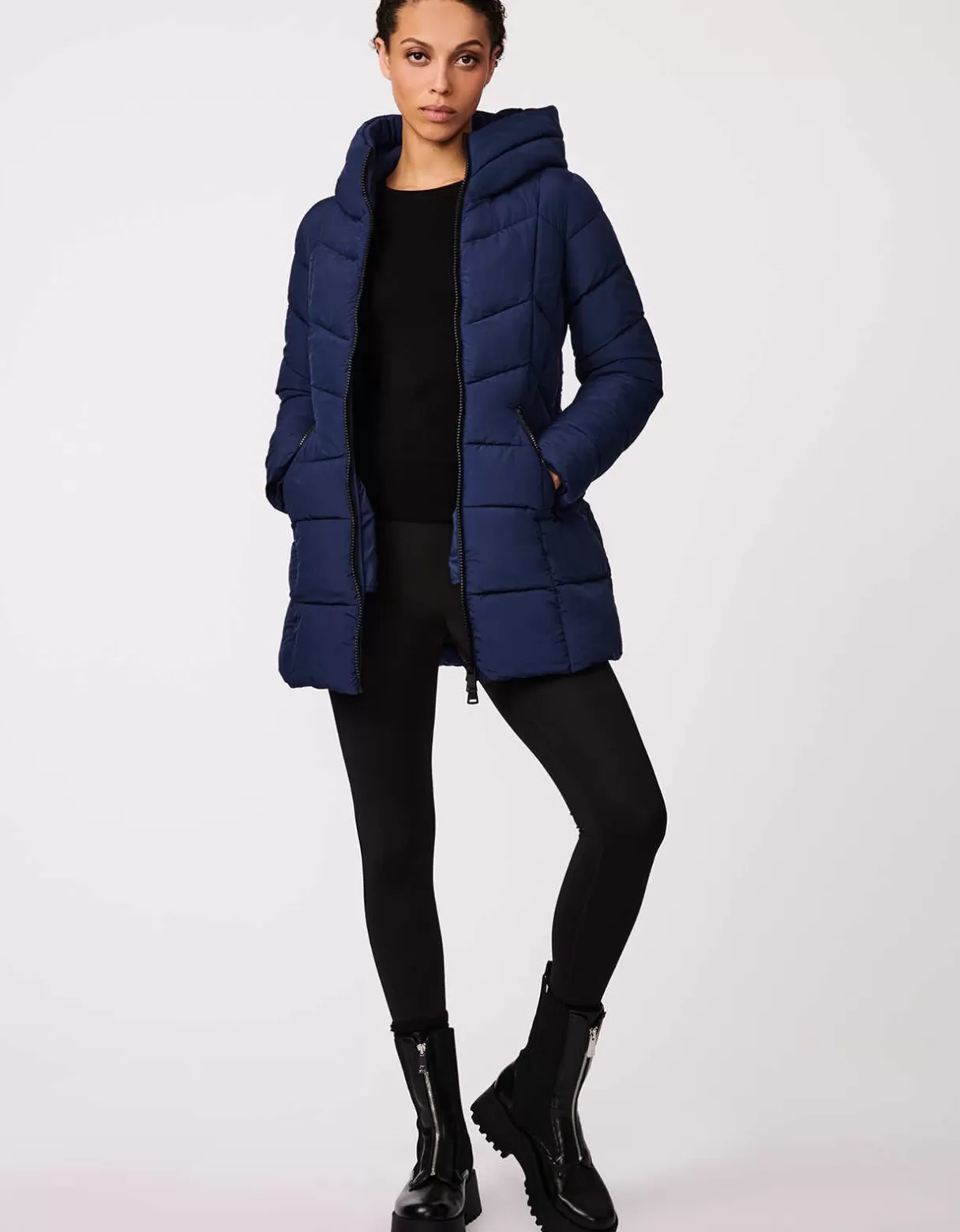 Women Bernardo Fashions Jackets>Fab Funnel Quilted Puffer Jacket