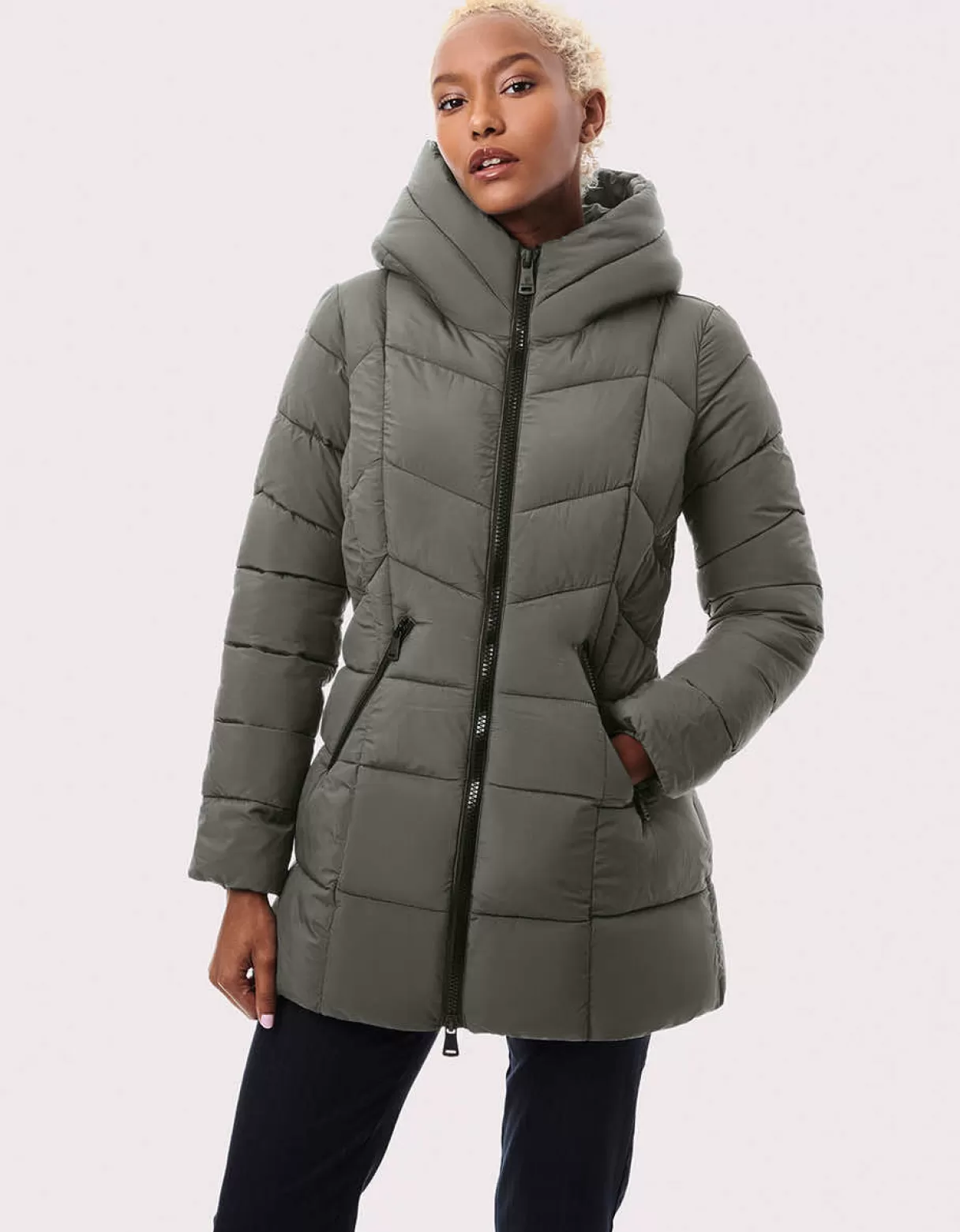 Women Bernardo Fashions Jackets>Fab Funnel Quilted Puffer Jacket