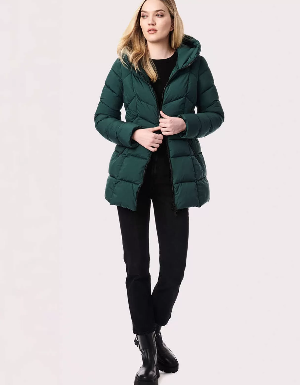 Women Bernardo Fashions Jackets>Fab Funnel Quilted Puffer Jacket