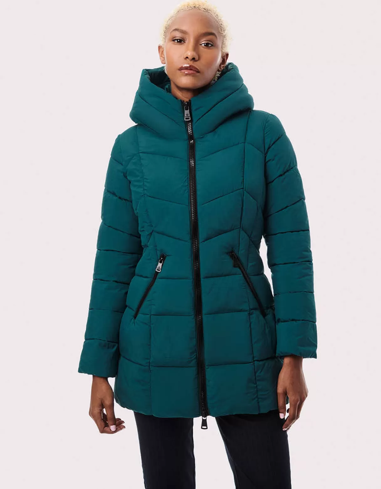 Women Bernardo Fashions Jackets>Fab Funnel Quilted Puffer Jacket