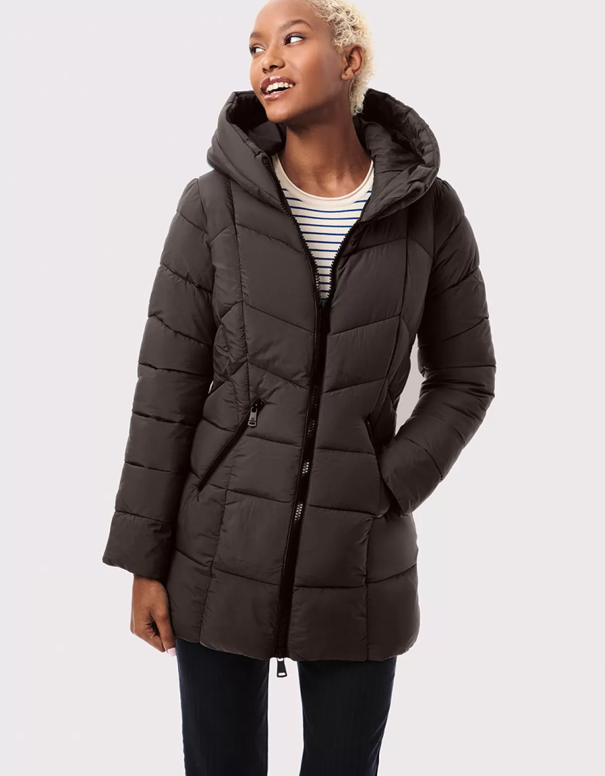 Women Bernardo Fashions Jackets>Fab Funnel Quilted Puffer Jacket