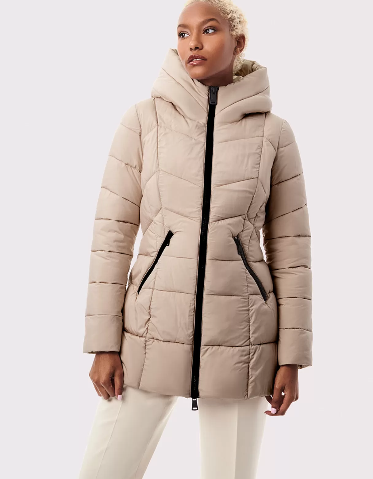 Women Bernardo Fashions Jackets>Fab Funnel Quilted Puffer Jacket