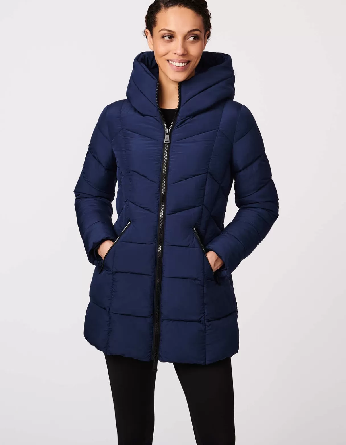 Women Bernardo Fashions Jackets>Fab Funnel Quilted Puffer Jacket