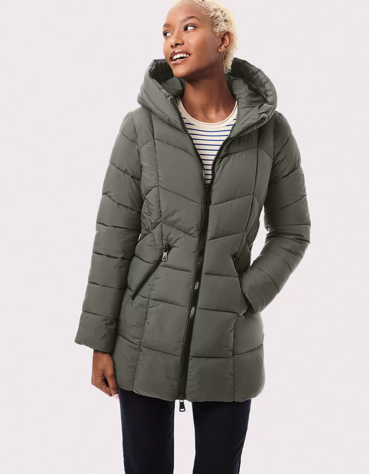 Women Bernardo Fashions Jackets>Fab Funnel Quilted Puffer Jacket