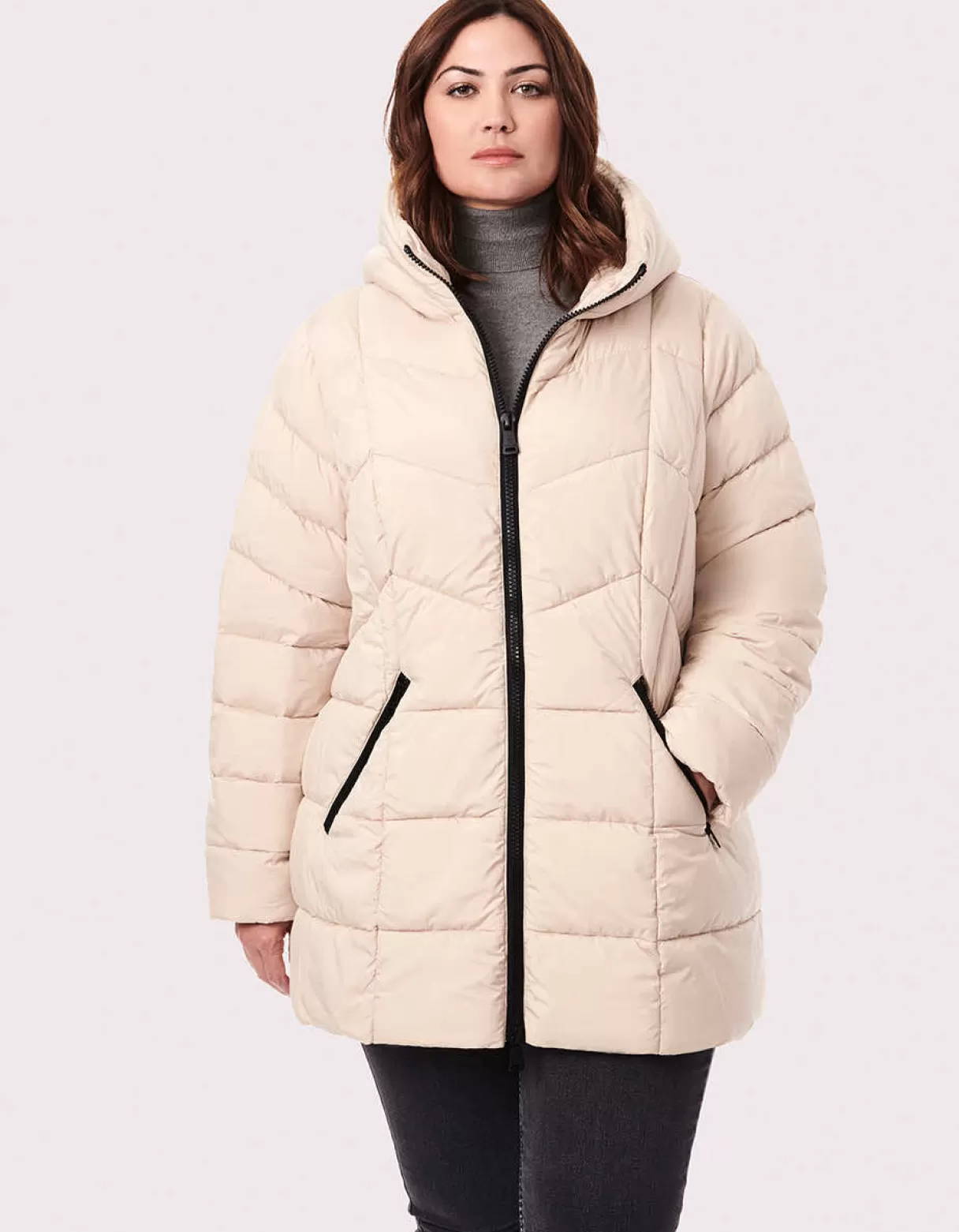 Women Bernardo Fashions Jackets>Fab Funnel Quilted Puffer Jacket - Curve