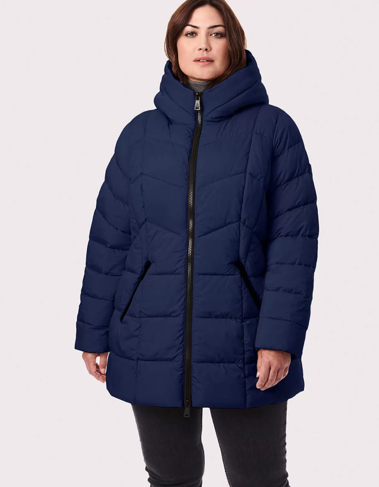 Women Bernardo Fashions Jackets>Fab Funnel Quilted Puffer Jacket - Curve