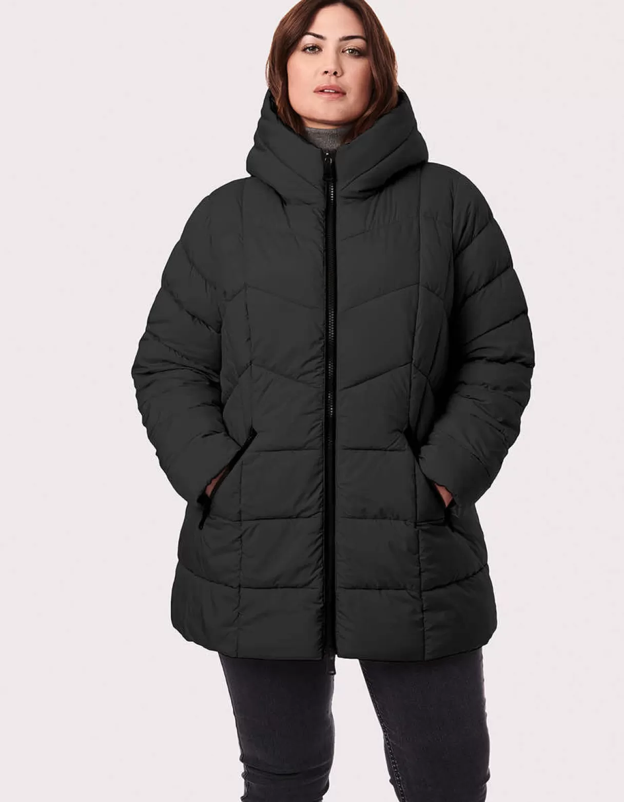 Women Bernardo Fashions Jackets>Fab Funnel Quilted Puffer Jacket - Curve