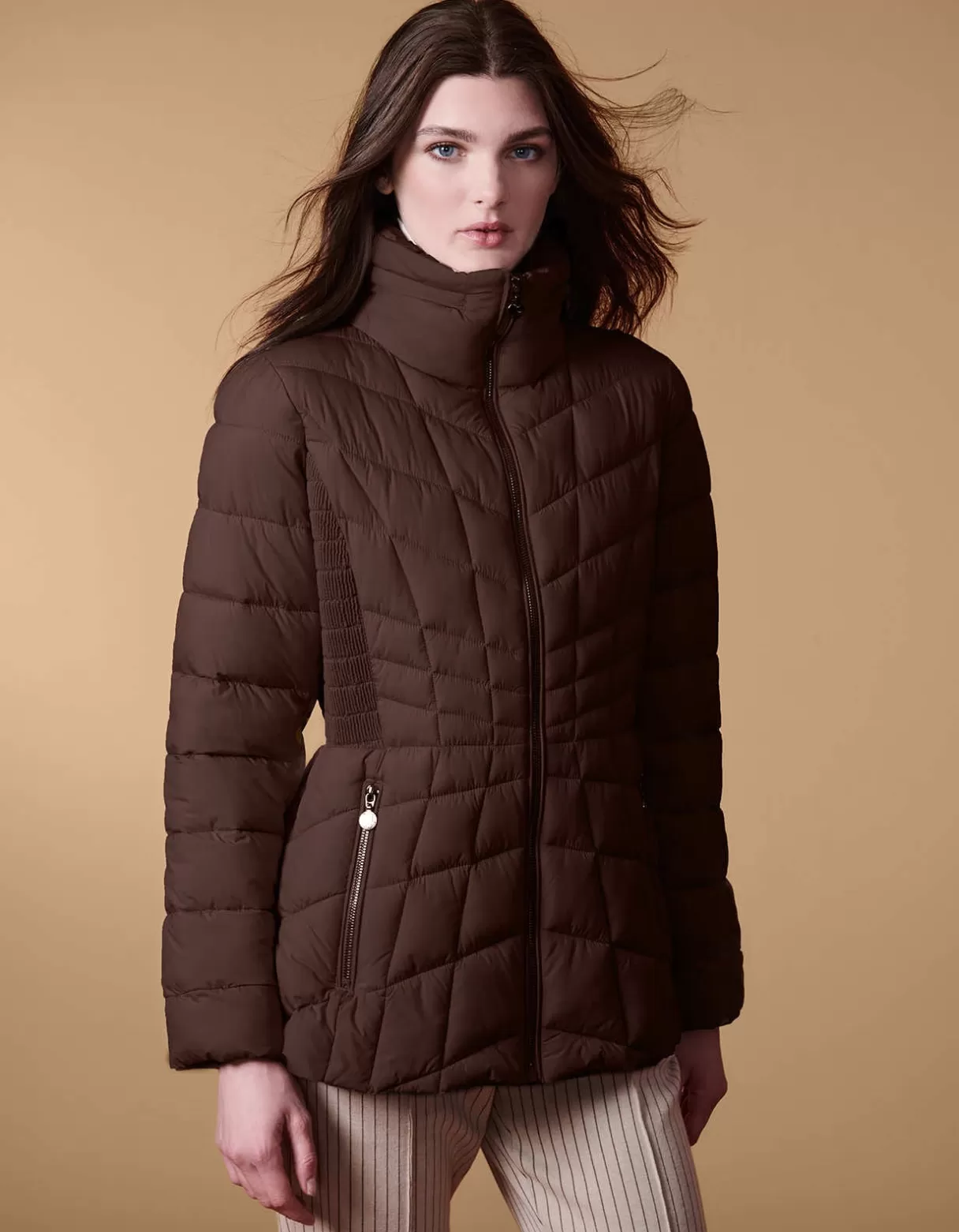 Women Bernardo Fashions Jackets>Latitude Flare Short Puffer Jacket