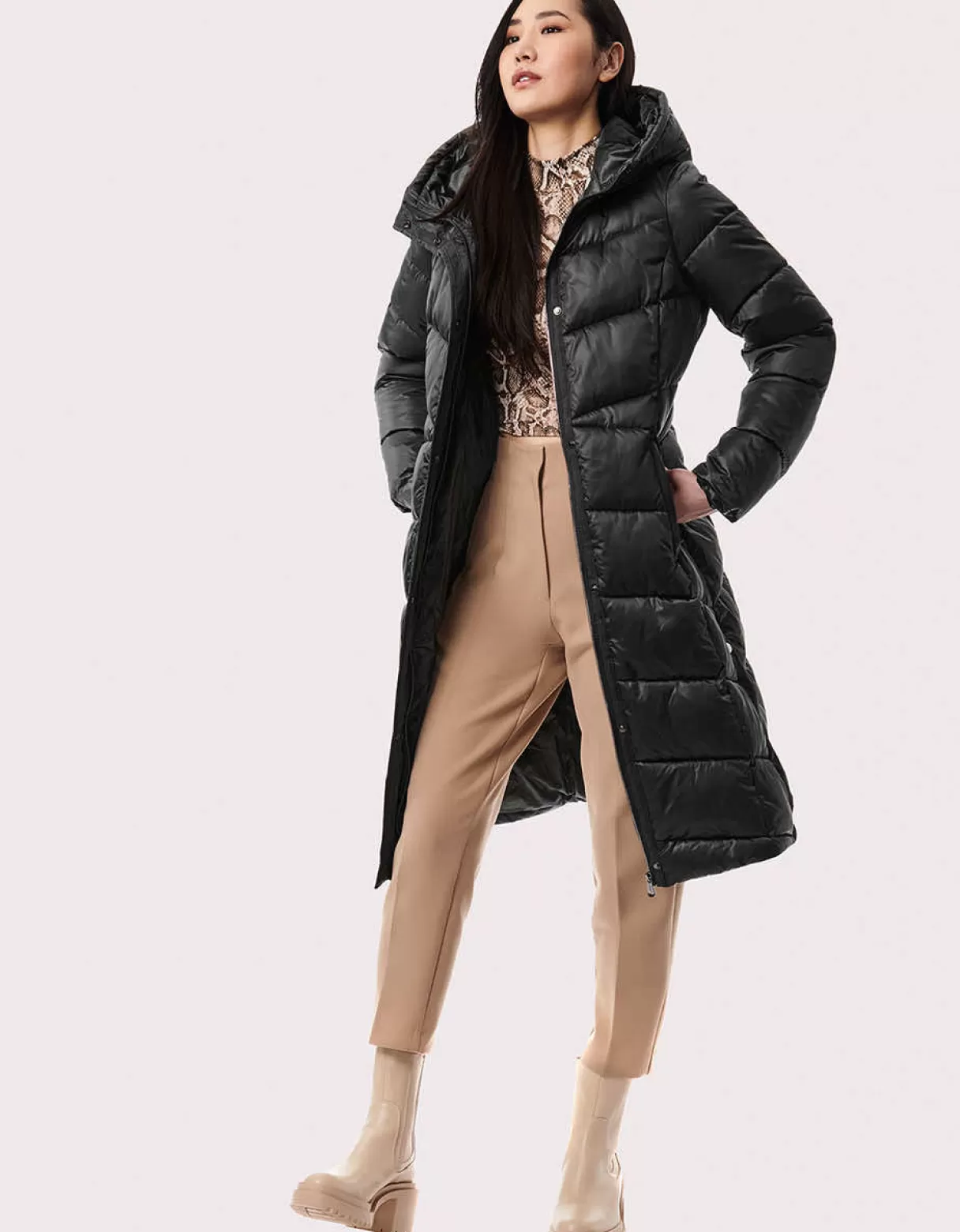 Women Bernardo Fashions Long Coats>Manhattan Matte Long Puffer Coat