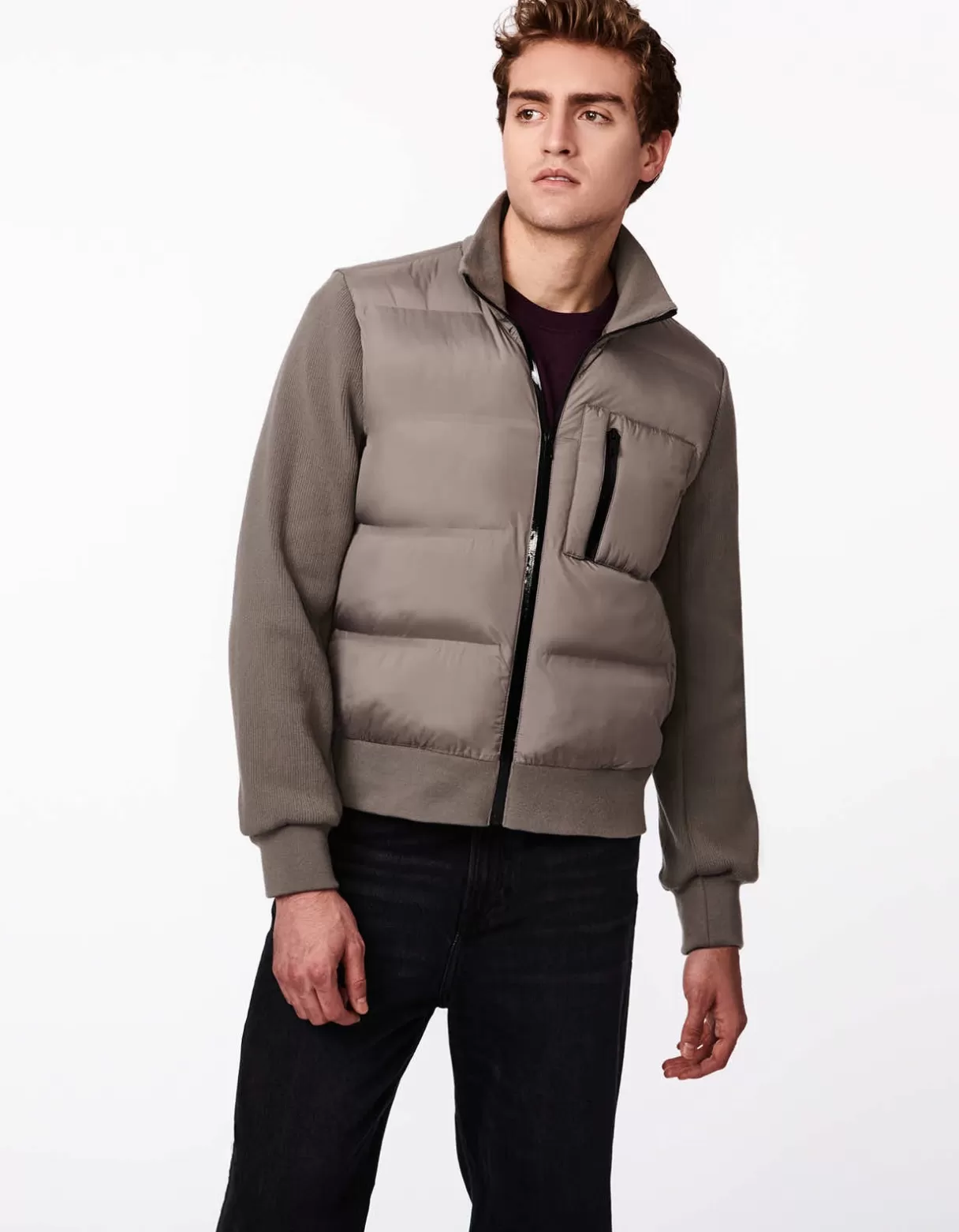 Men Bernardo Fashions Men>Men'S Knit-Mix Puffer Jacket