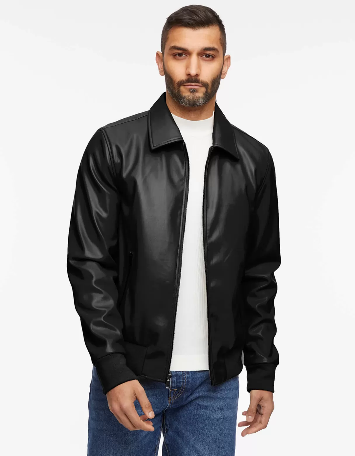 Men Bernardo Fashions Men>Men'S Vegan Leather Jacket