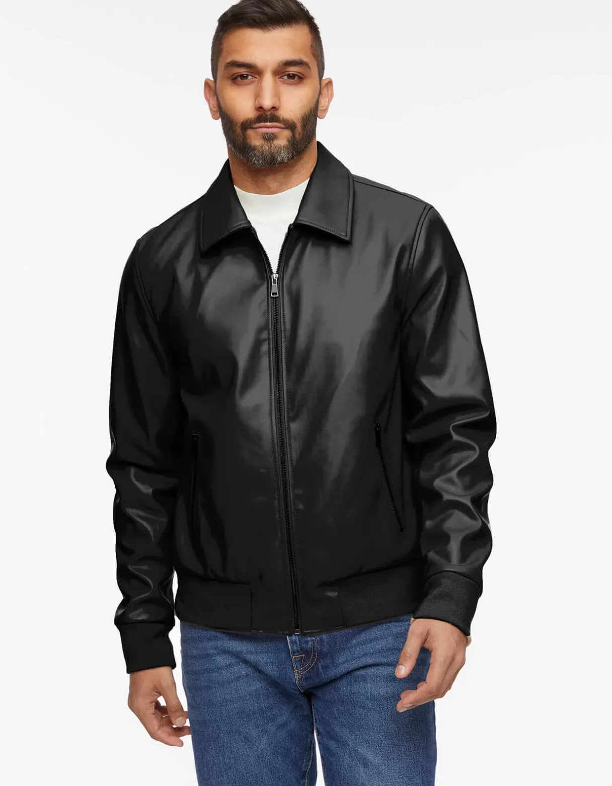 Men Bernardo Fashions Men>Men'S Vegan Leather Jacket