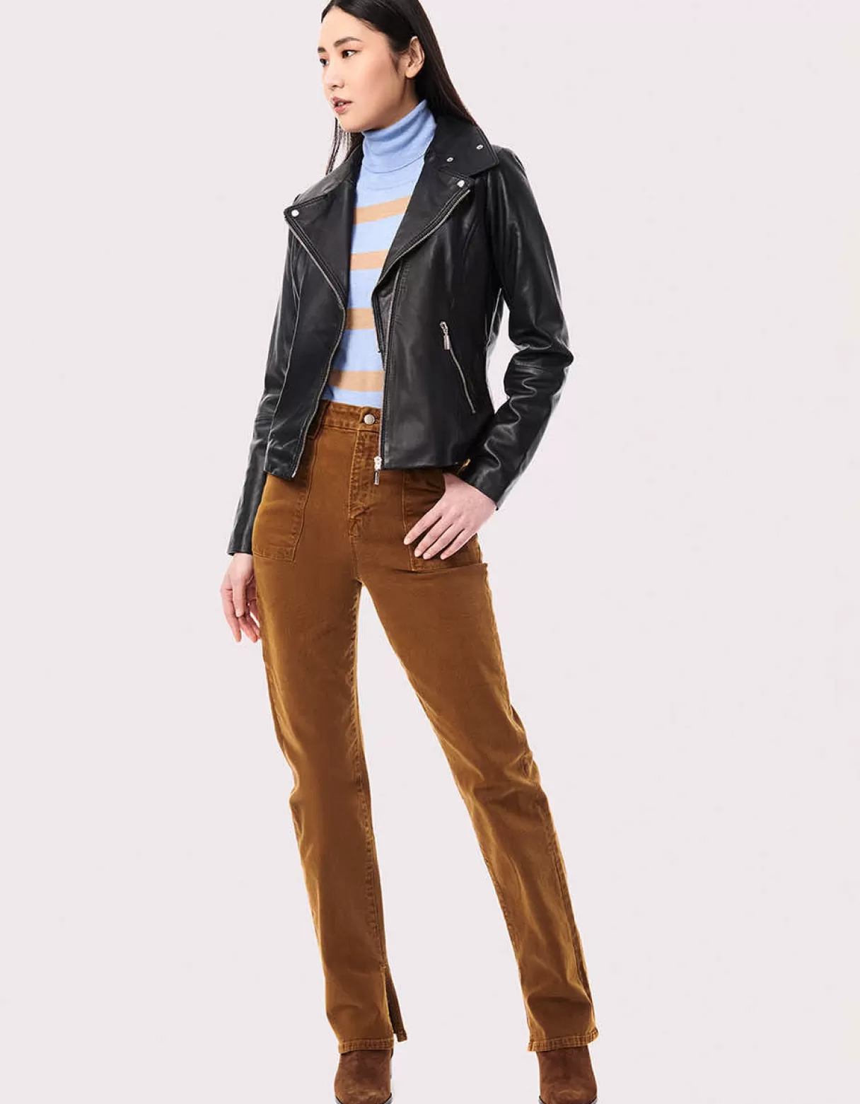 Women Bernardo Fashions Leather>Moto City Genuine Leather Jacket