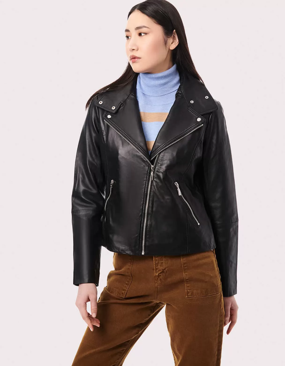 Women Bernardo Fashions Leather>Moto City Genuine Leather Jacket