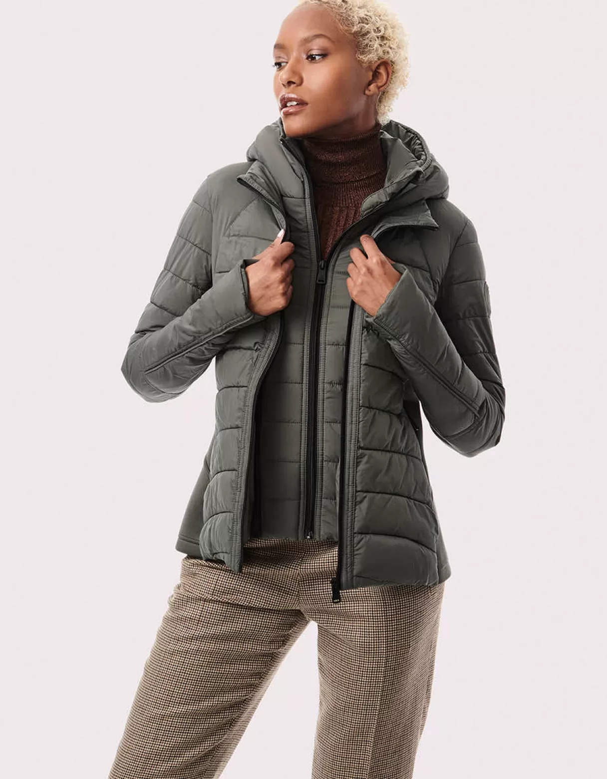 Women Bernardo Fashions Performance>Neo Active Double Up Hooded Puffer