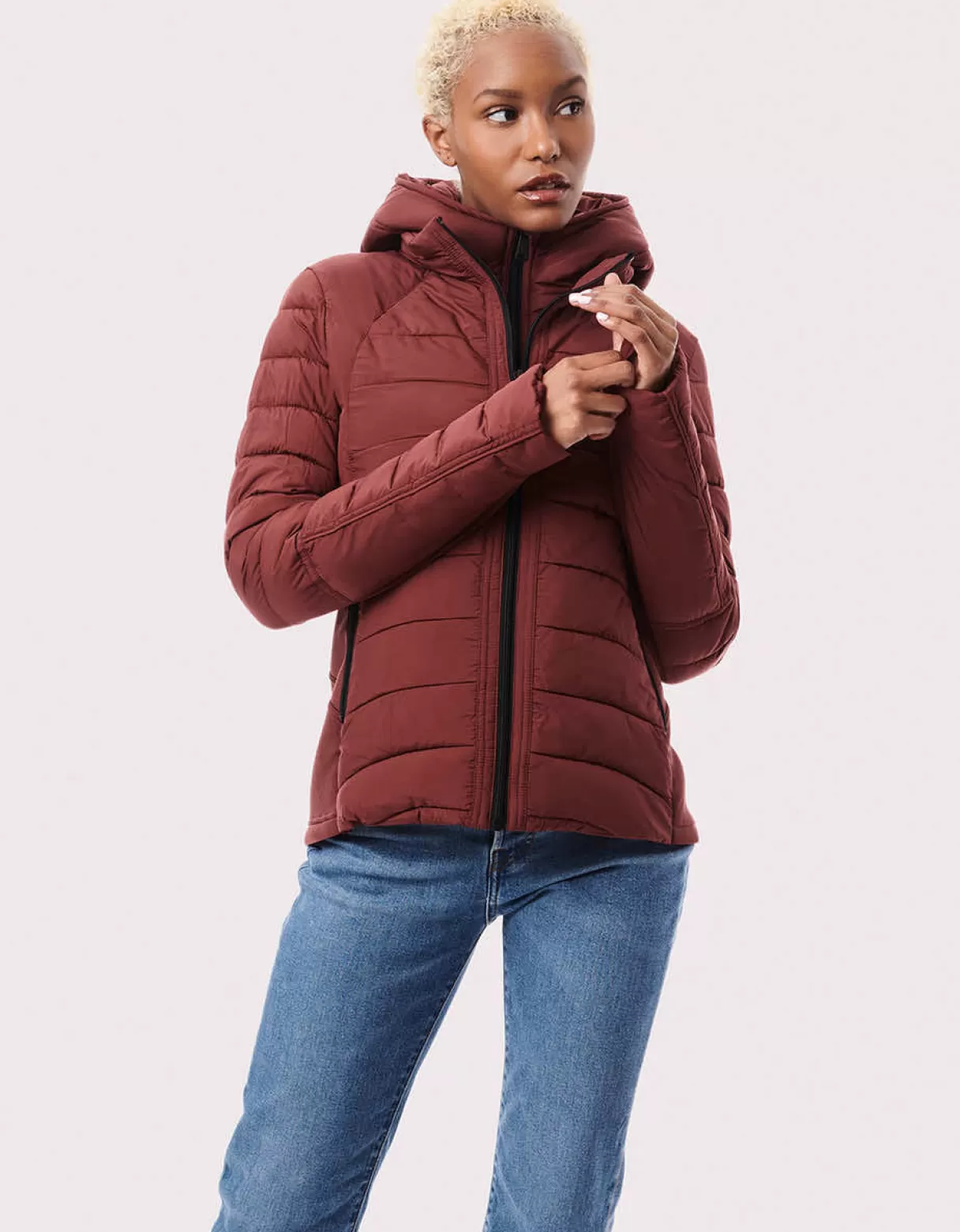 Women Bernardo Fashions Jackets>Neo Active Double Up Hooded Puffer