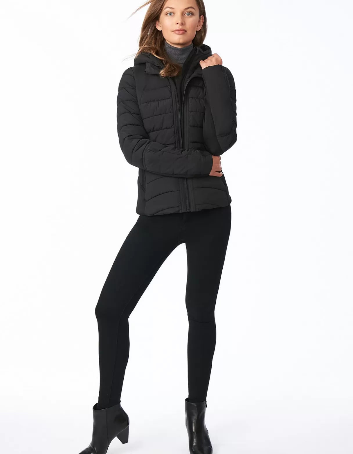 Women Bernardo Fashions Performance>Neo Active Double Up Hooded Puffer