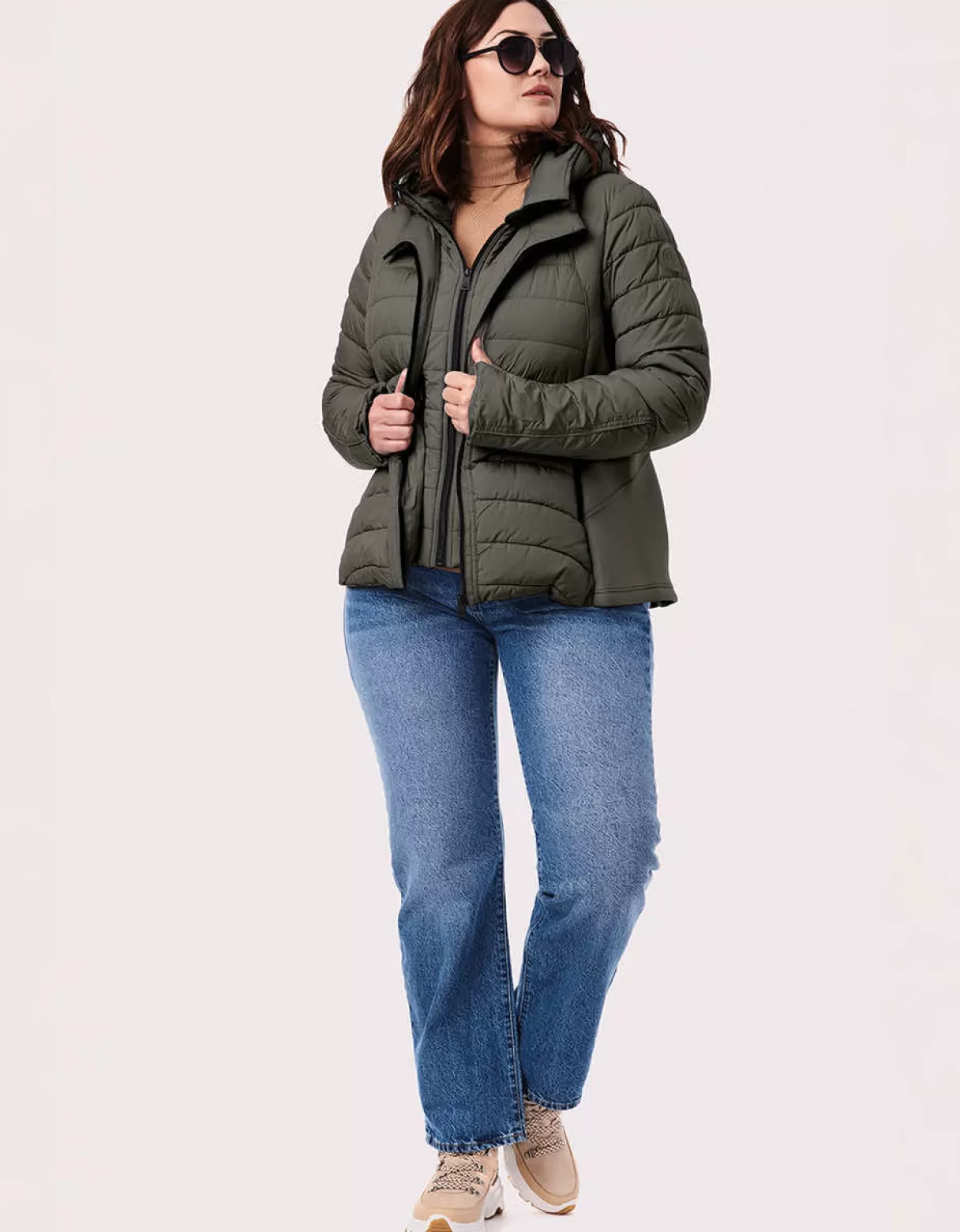 Women Bernardo Fashions Jackets>Neo Active Double Up Hooded Puffer - Curve