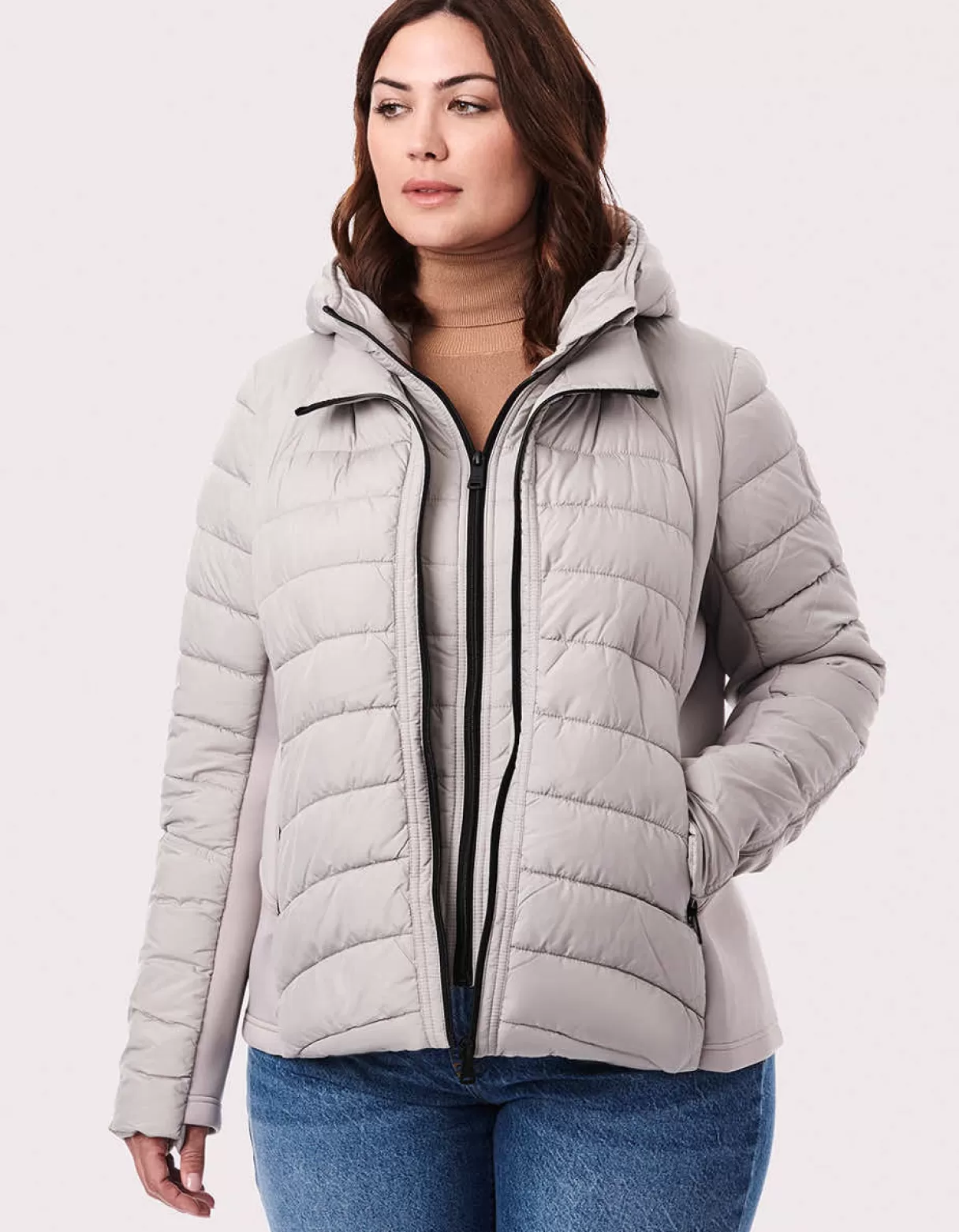 Women Bernardo Fashions Performance>Neo Active Double Up Hooded Puffer - Curve