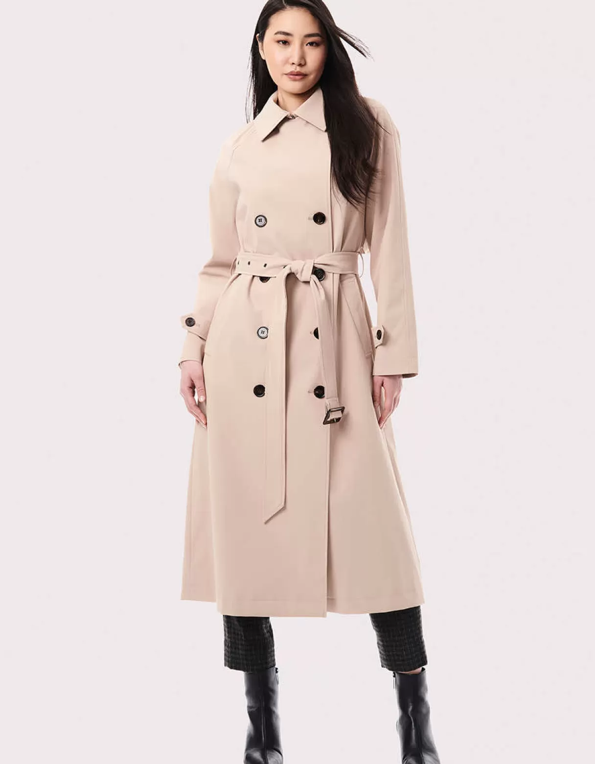 Women Bernardo Fashions Rain Or Shine>On The Go Belted Trench Rain Coat