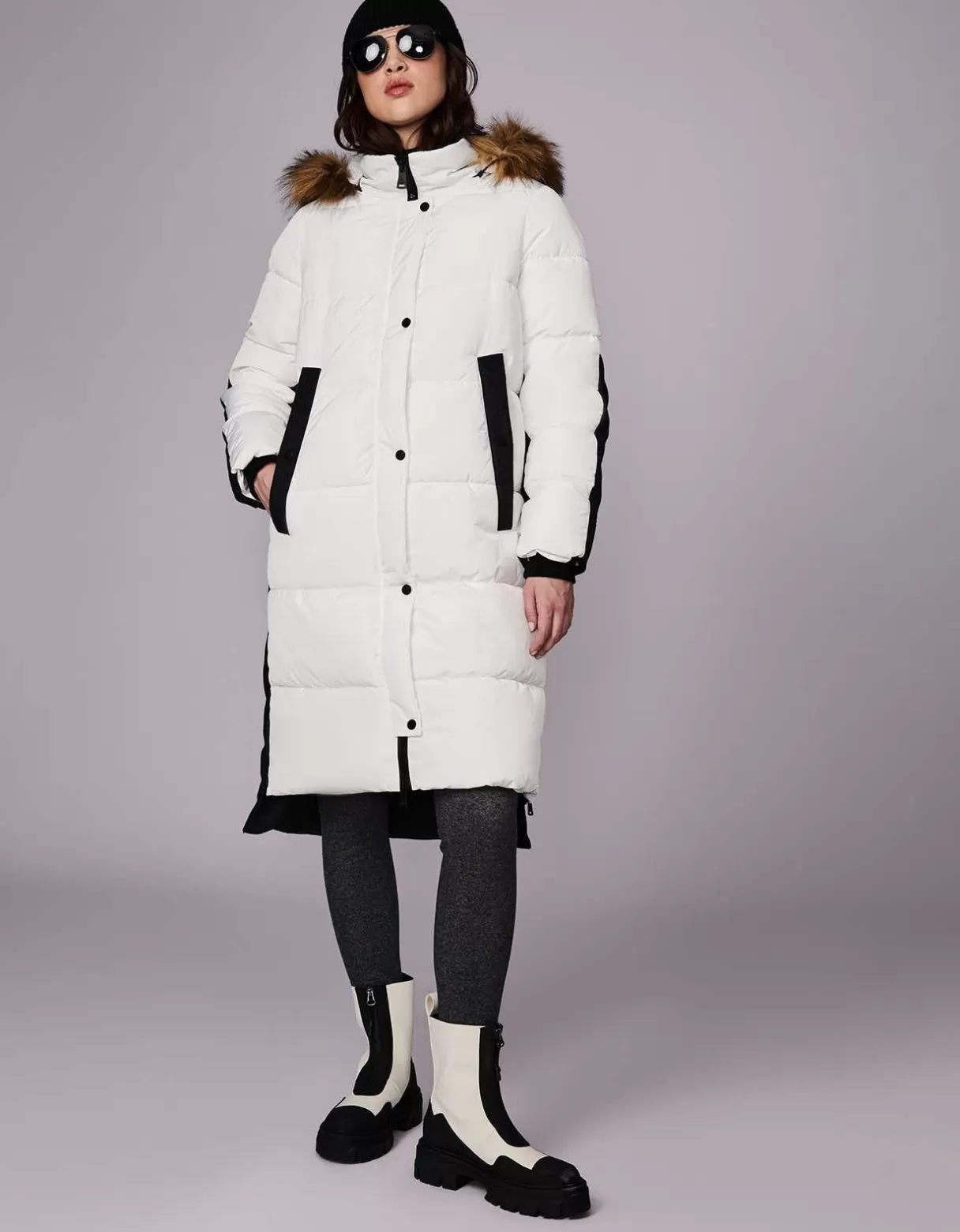 Women Bernardo Fashions Long Coats>Outdoorsy Wool Combo Puffer Coat