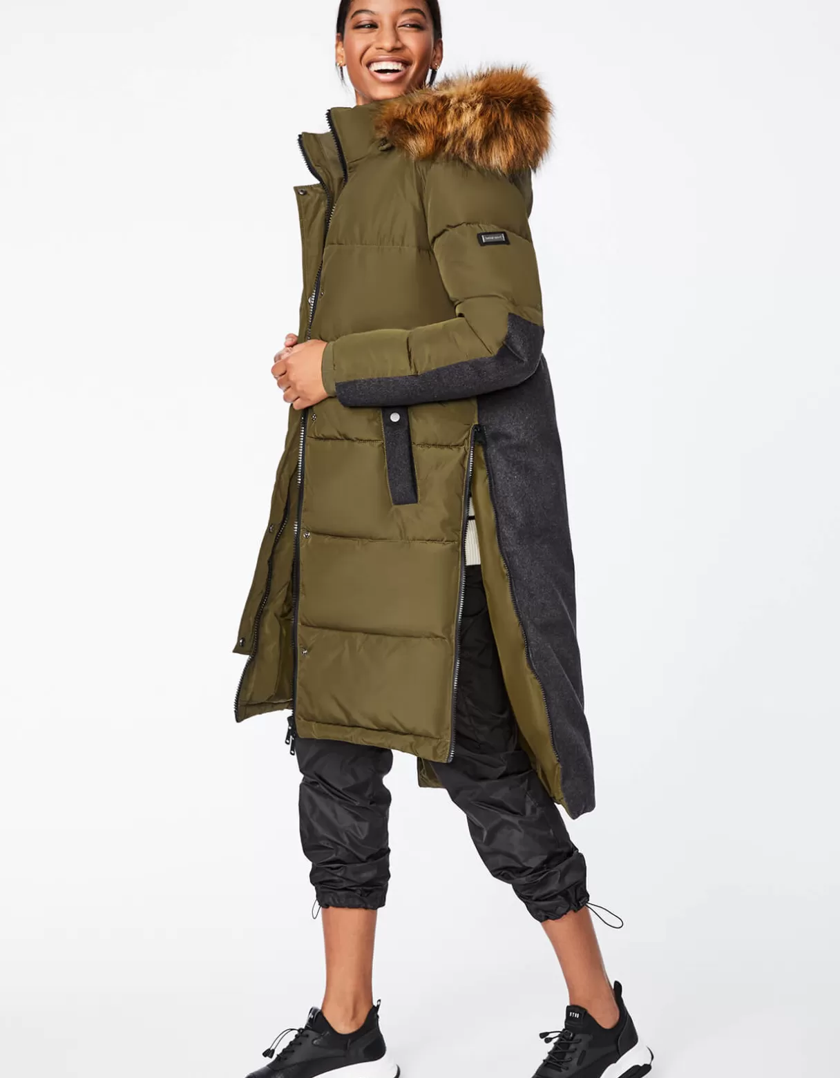 Women Bernardo Fashions Long Coats>Outdoorsy Wool Combo Puffer Coat