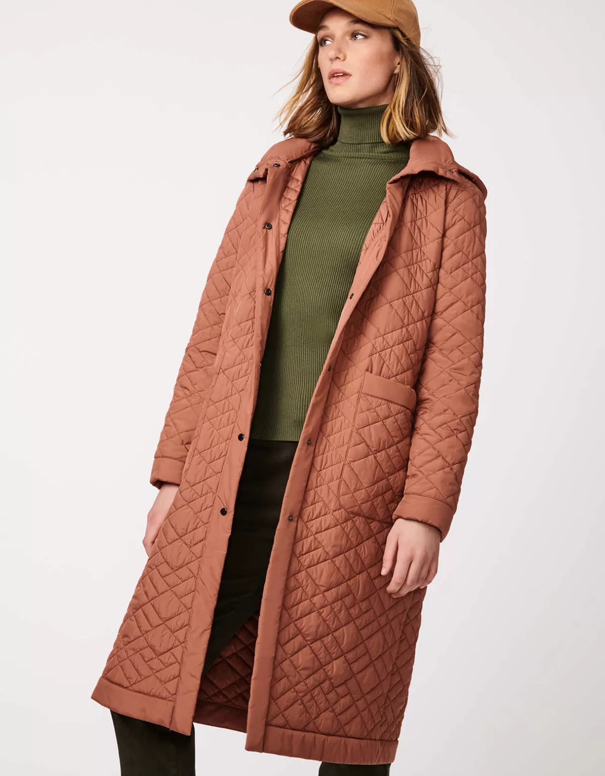 Women Bernardo Fashions Long Coats>Snappy Moves Long Quilted Puffer Coat