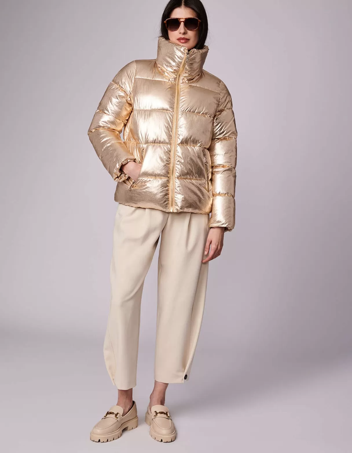 Women Bernardo Fashions Jackets>Super Glam Funnel Puffer Jacket