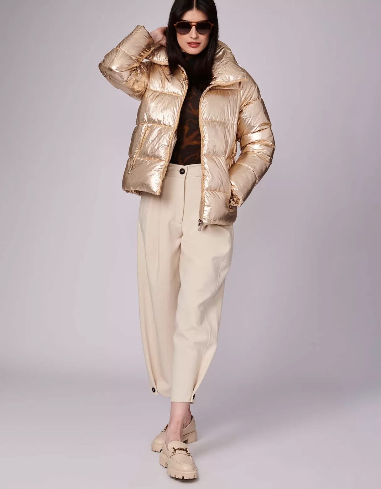 Women Bernardo Fashions Jackets>Super Glam Funnel Puffer Jacket