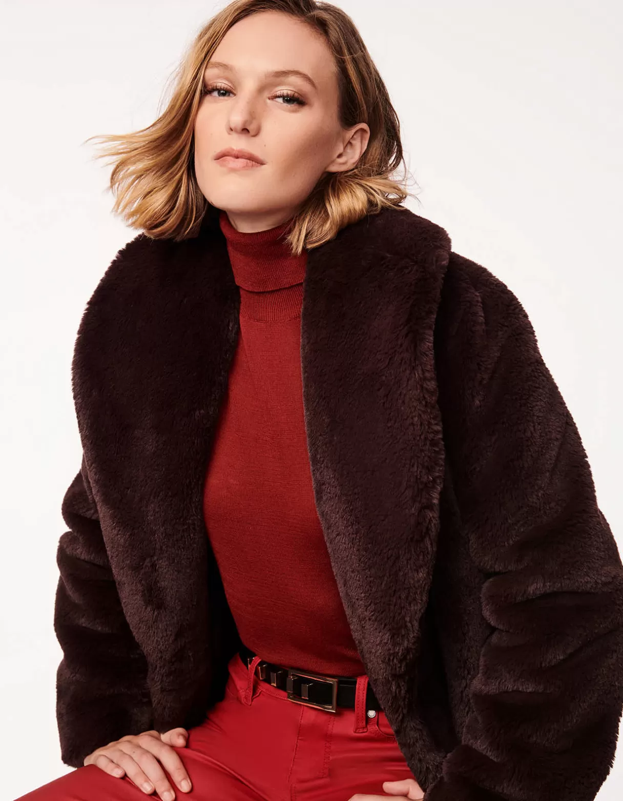 Women Bernardo Fashions Vegan Fur>Town Car Vegan Fur Coat