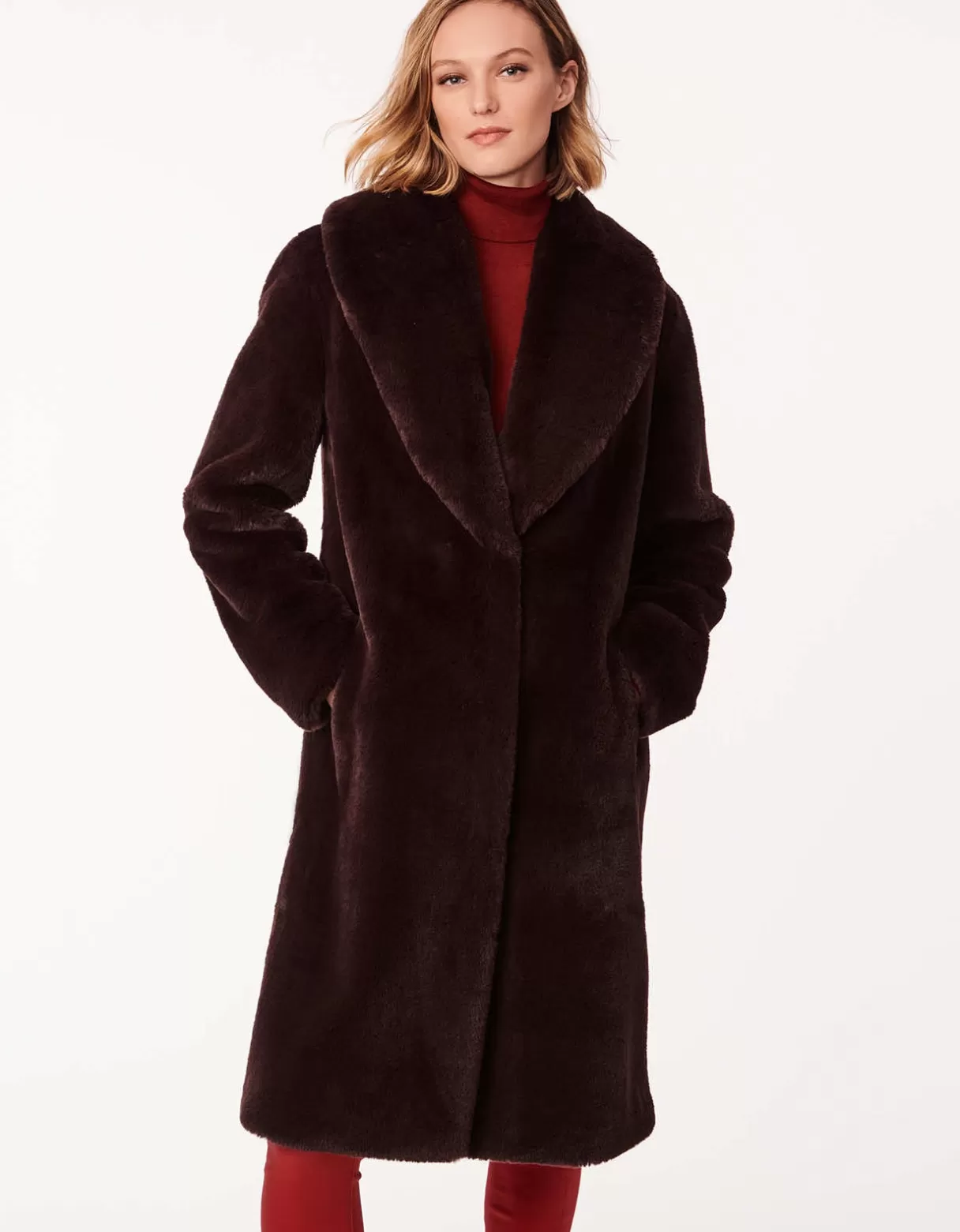 Women Bernardo Fashions Vegan Fur>Town Car Vegan Fur Coat