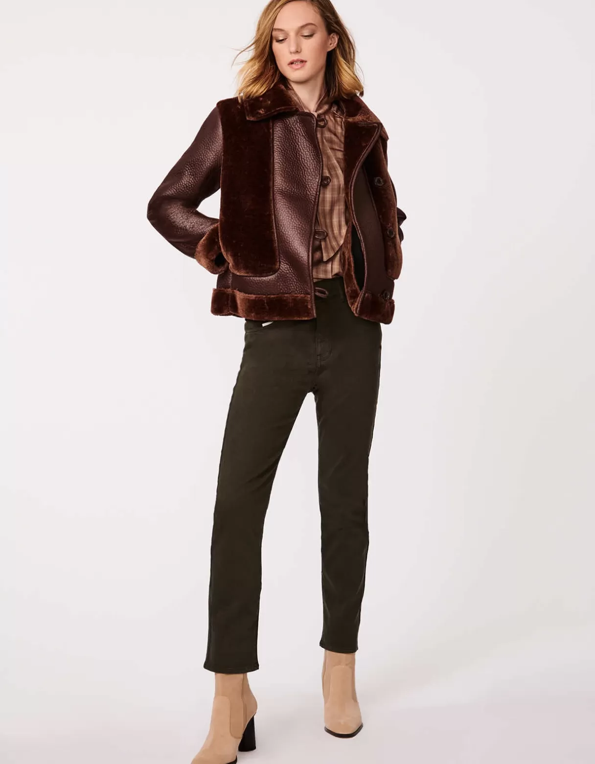 Women Bernardo Fashions Leather>Vegan Fur-Leather Jacket