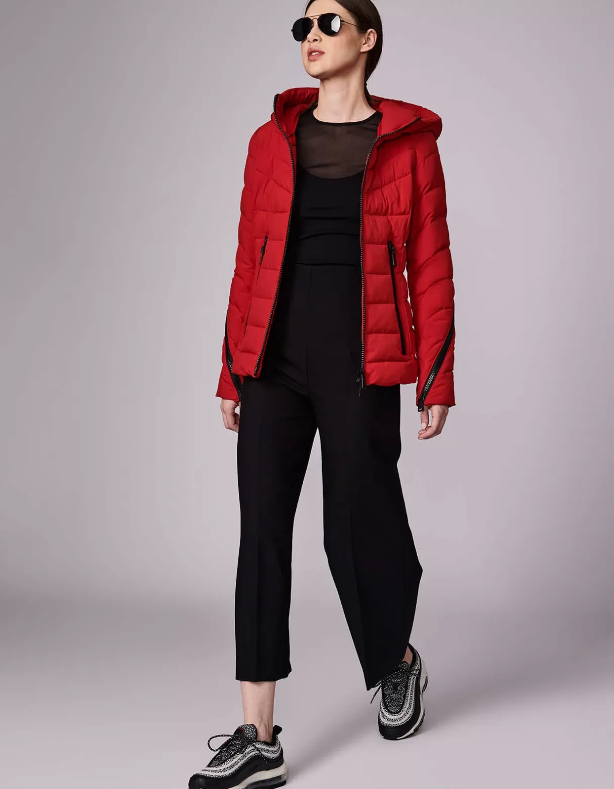 Women Bernardo Fashions Jackets>Zip Around Funnel Puffer