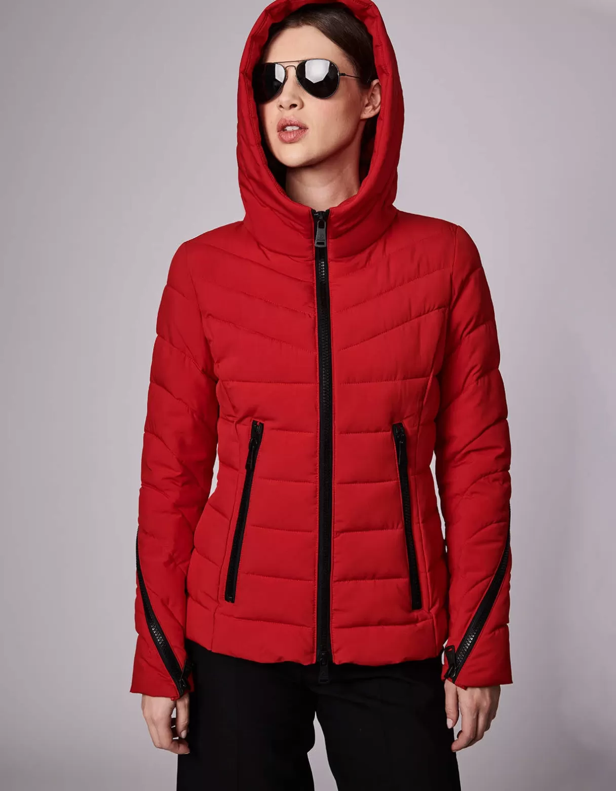 Women Bernardo Fashions Jackets>Zip Around Funnel Puffer